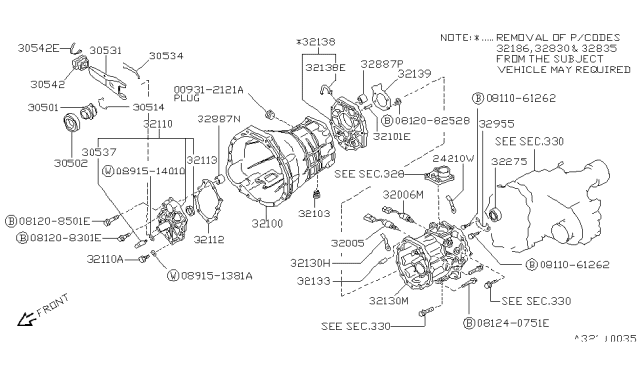 1989 Nissan Pathfinder Transmission Case & Clutch Release Diagram 3