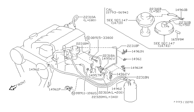 1988 Nissan Pathfinder Engine Control Vacuum Piping Diagram 1