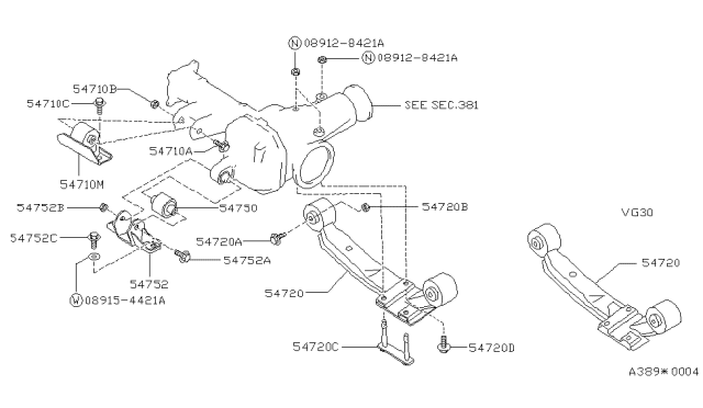 1993 Nissan Pathfinder Front Final Drive Mounting Diagram