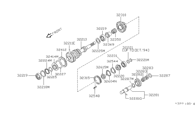 1992 Nissan Pathfinder Gear Overdrive Counter Diagram for 32312-01G11