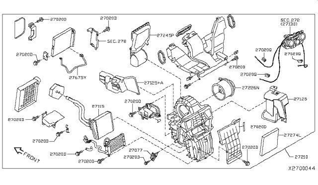 2017 Nissan NV Blower Assembly-Fan Diagram for 27226-3LM0A