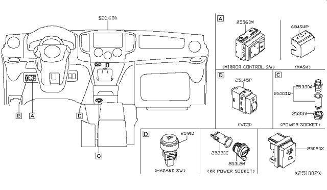 2014 Nissan NV200 Compact cargo Switch Diagram 4