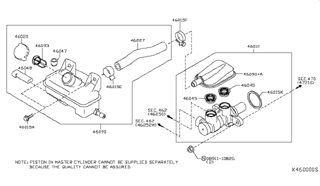 2013 Nissan NV Clamp Diagram for 16439-JX30A