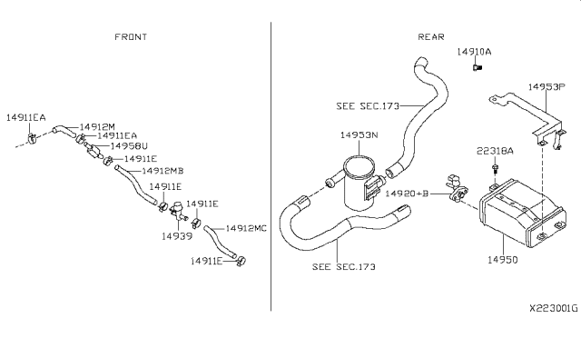 2013 Nissan NV Engine Control Vacuum Piping Diagram