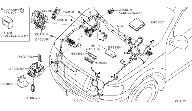 2014 Nissan NV Harness-Engine Room Diagram for 24012-1PA0A