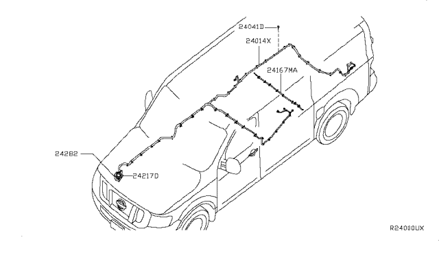 2019 Nissan NV Harness-Sub Diagram for 24167-9JE0A