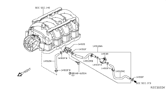 2017 Nissan NV Engine Control Vacuum Piping Diagram 5