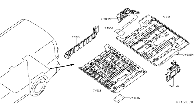 2017 Nissan NV Floor Panel (Rear) Diagram