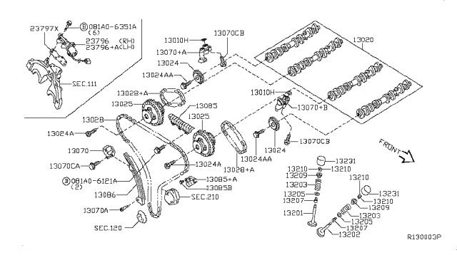 2019 Nissan NV Camshaft & Valve Mechanism Diagram