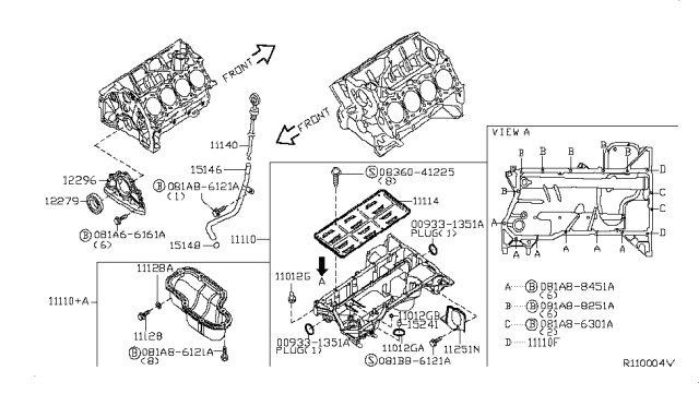 2017 Nissan NV Cylinder Block & Oil Pan Diagram 3