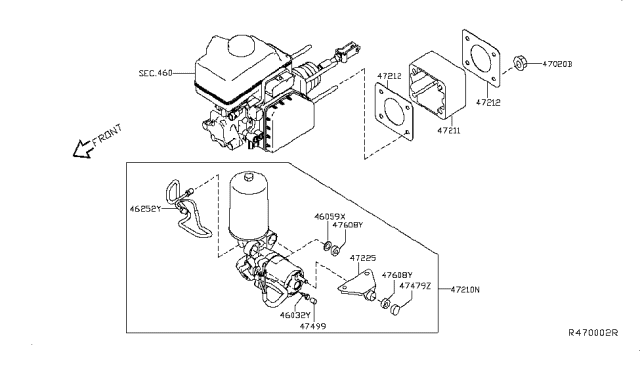 2017 Nissan NV Brake Servo & Servo Control Diagram