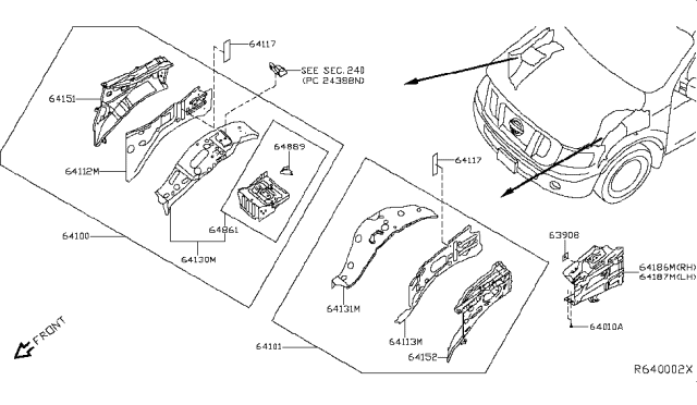 2019 Nissan NV Seal-Dust Diagram for 67618-1PA0A