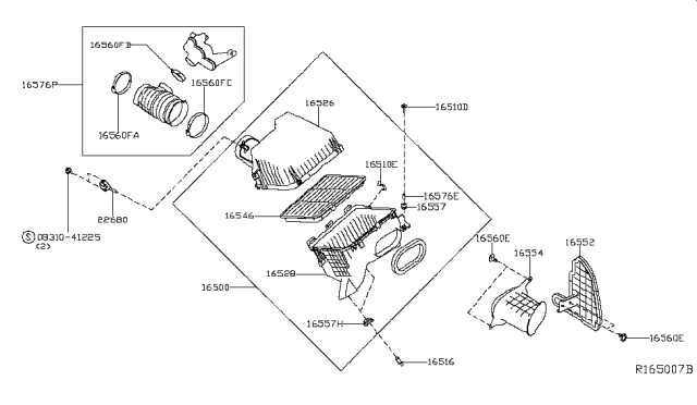 2019 Nissan NV Air Guide Diagram for 16552-9JJ0A