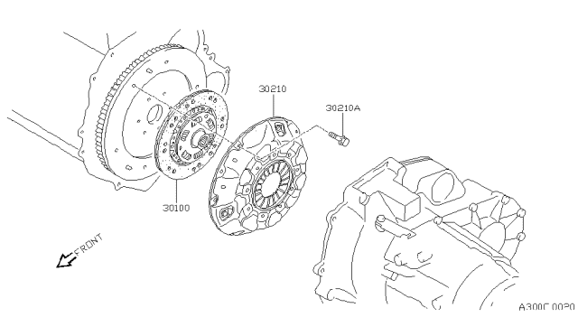 1989 Nissan Axxess Clutch Cover,Disc & Release Parts Diagram