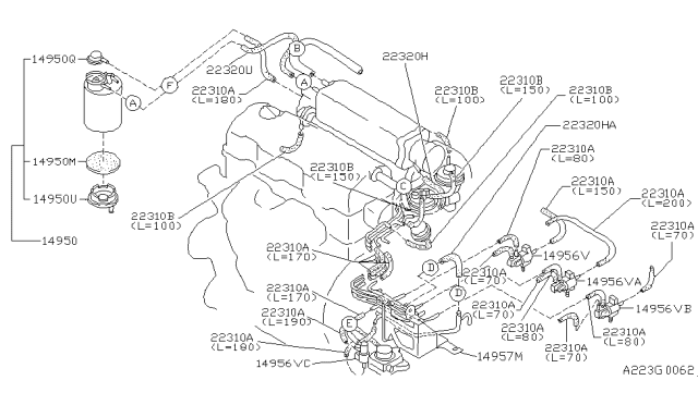 1990 Nissan Axxess Engine Control Vacuum Piping Diagram 1