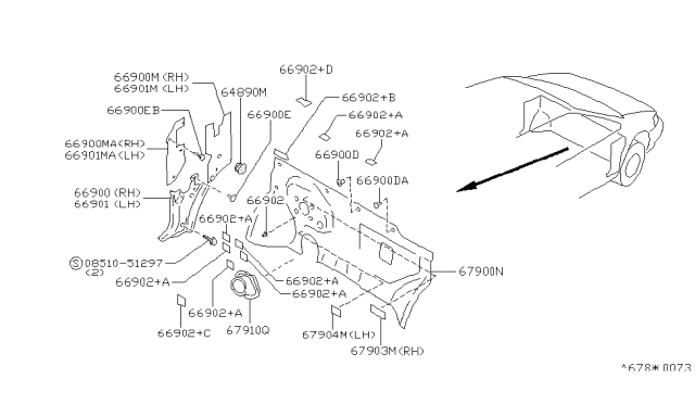 1993 Nissan Axxess Dash Trimming & Fitting Diagram