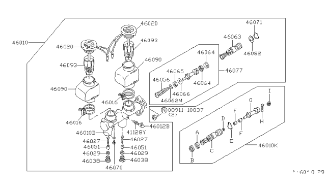 1979 Nissan Datsun 310 Brake Master Cylinder Diagram