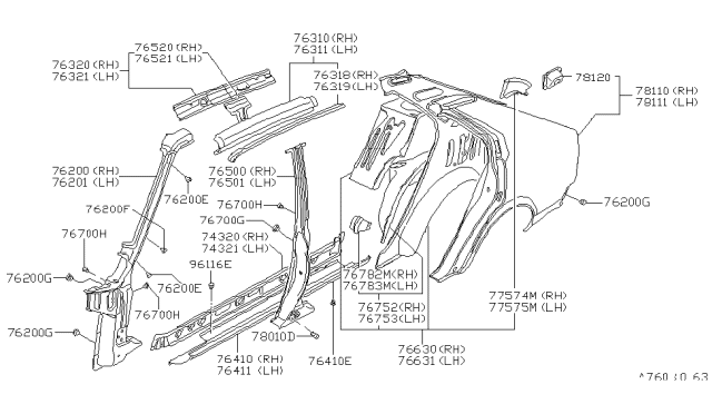 1979 Nissan Datsun 310 Cover-Hole Diagram for 01658-00172