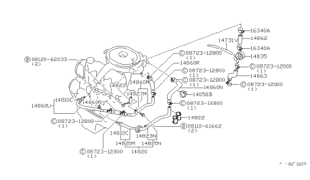 1981 Nissan Datsun 310 Secondary Air System Diagram 3