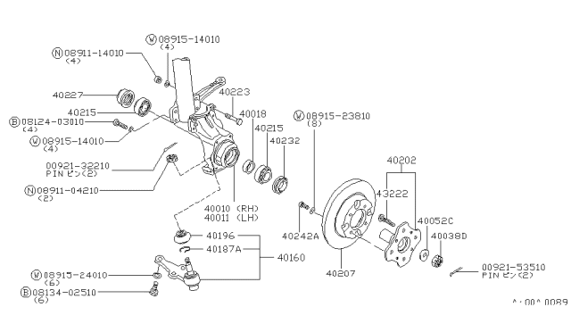 1981 Nissan Datsun 310 Ball Joint Diagram for 40160-M7025