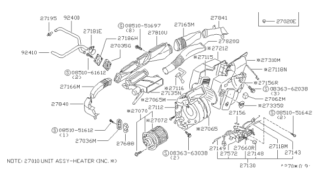 1979 Nissan Datsun 310 Switch ASY BLOWR Diagram for 27041-M7800