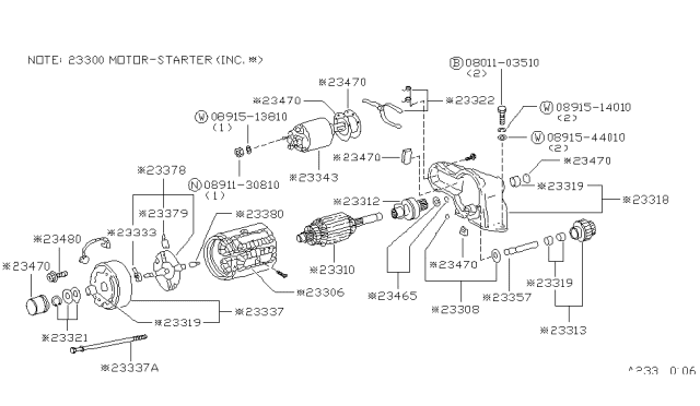 1981 Nissan Datsun 310 ARMATURE Diagram for 23310-H5000