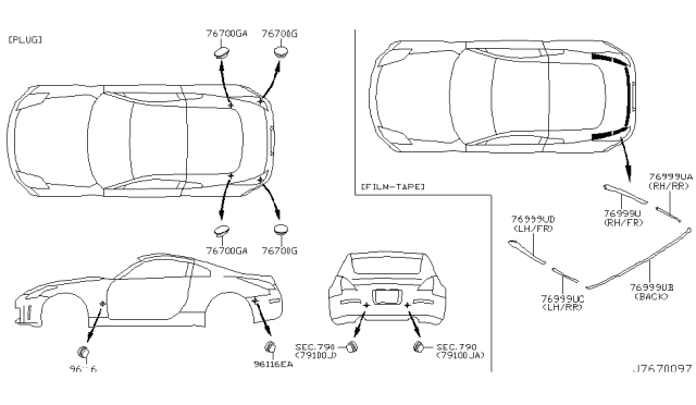 2003 Nissan 350Z Body Side Fitting Diagram 3