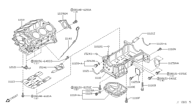 2004 Nissan 350Z Plug Drain Diagram for 11128-AM600