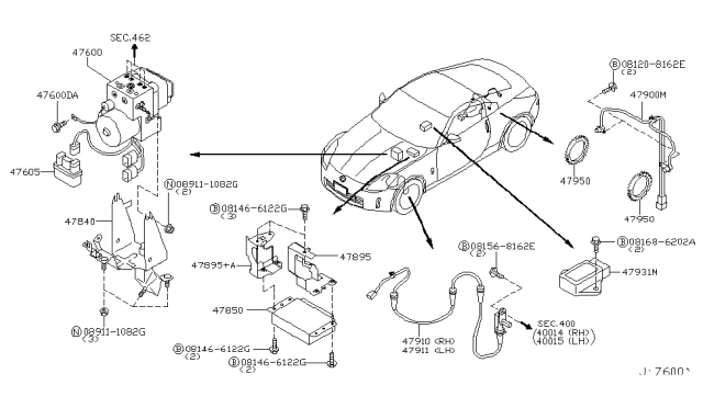 2007 Nissan 350Z Sensor Assy-Gravity Diagram for 47931-AL70A