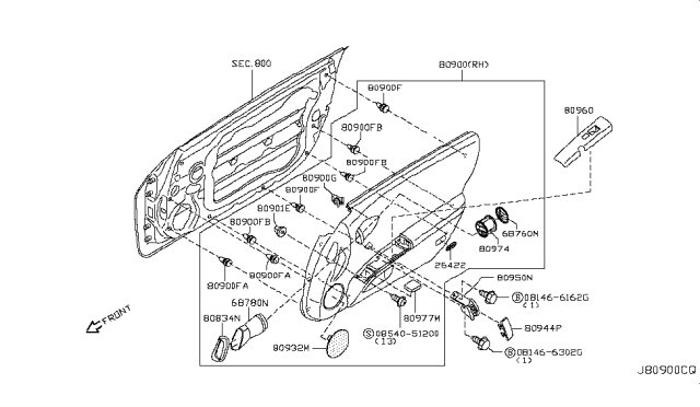 2006 Nissan 350Z Clip Diagram for 01553-00072