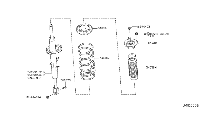 2007 Nissan 350Z Spring-Front Diagram for E4010-1A33B
