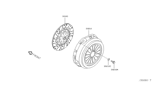 2004 Nissan 350Z Disc Assy-Clutch Diagram for 30100-CD018