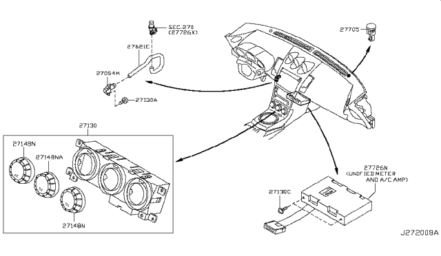 2005 Nissan 350Z Control Assembly Diagram for 27500-CD010