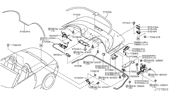 2006 Nissan 350Z Clip-Wiring Harness Diagram for 01553-10051