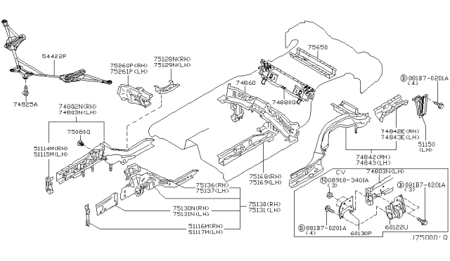 2004 Nissan 350Z Member & Fitting Diagram