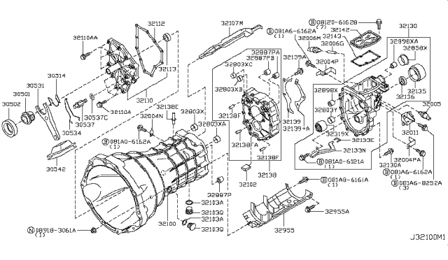 2004 Nissan 350Z Bearing Release Diagram for 30502-69F10