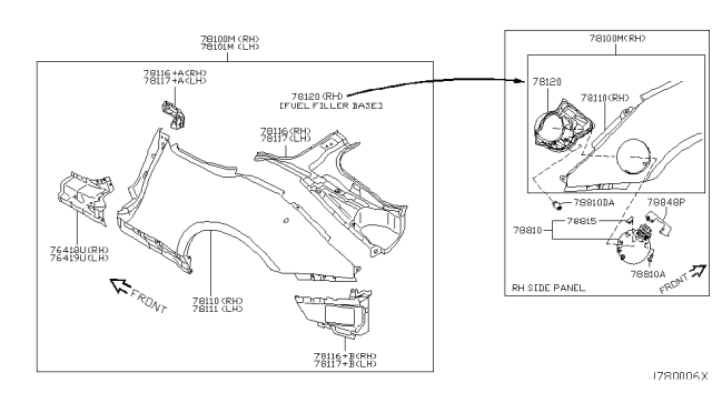 2008 Nissan 350Z Rear Fender & Fitting Diagram 2