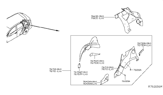 2016 Nissan Murano Pillar Re Inner R Diagram for G66D0-5AAMB
