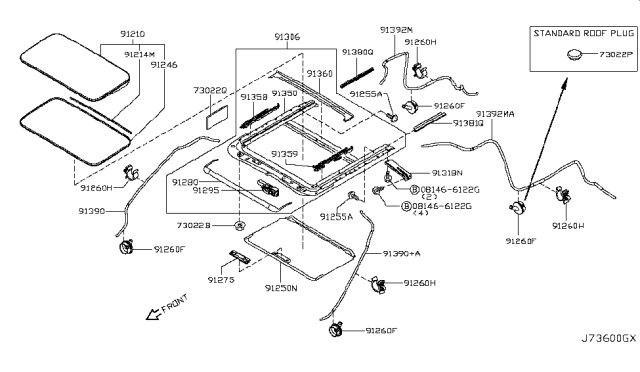 2019 Nissan Armada Sun Roof Parts Diagram