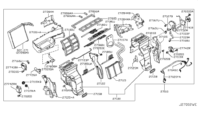 2019 Nissan Armada Lever-Heater Unit Diagram for 27163-1LA0A
