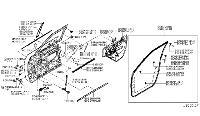 2018 Nissan Armada Grommet Diagram for 80874-AM800