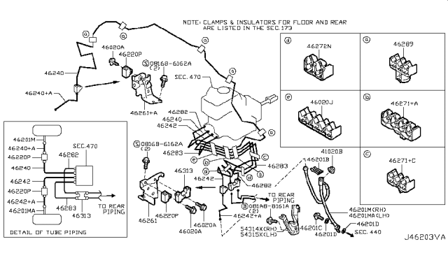 2018 Nissan Armada Brake Piping & Control Diagram 1
