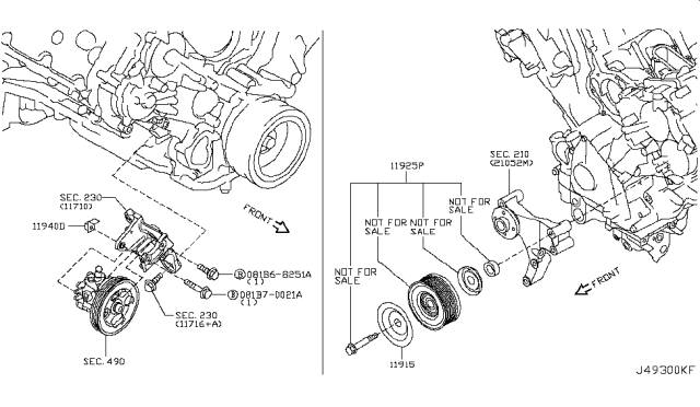 2018 Nissan Armada Power Steering Pump Mounting Diagram