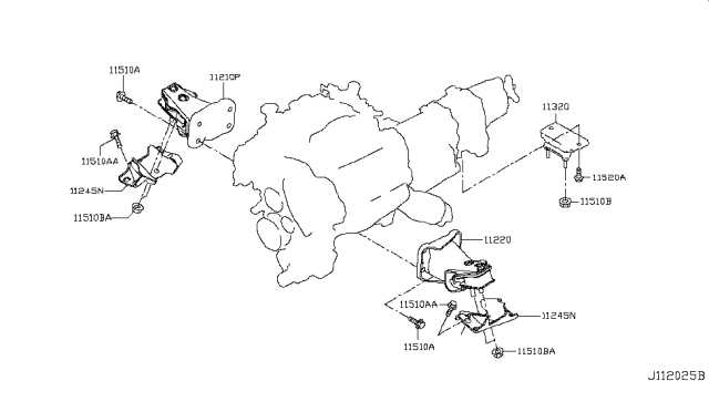 2019 Nissan Armada Engine & Transmission Mounting Diagram 2