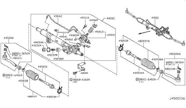 2018 Nissan Armada Socket Kit - Tie Rod, Inner Diagram for D8521-1LA0A