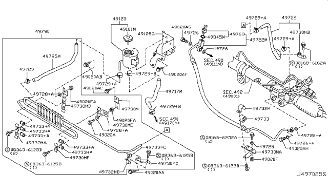 2018 Nissan Armada Power Steering Piping Diagram