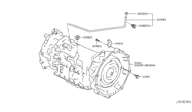 Auto Transmission Transaxle Fitting 2019 Nissan Armada