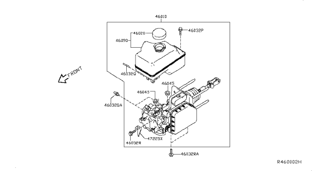 2019 Nissan NV Screw-Reservoir Tank Diagram for 46032-1LA0A