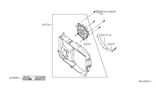 2014 Nissan NV Shroud-Radiator,Lower Diagram for 21478-1PD0A