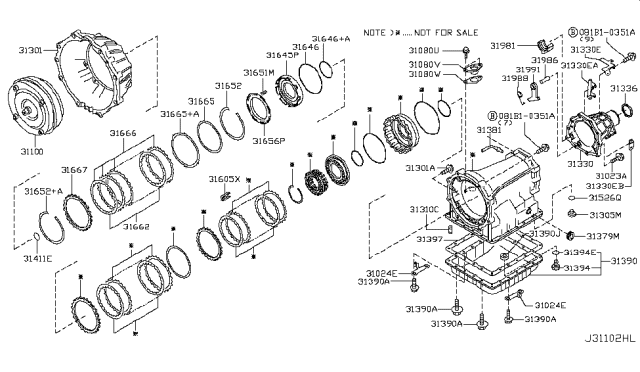 2018 Nissan NV Torque Converter,Housing & Case Diagram 4